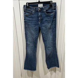 McGuire‎ Kick Flare Jeans Blue Raw Hem Boho Stretch Preppy
